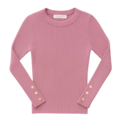 Basic rib longsleeve oudroze meisjes