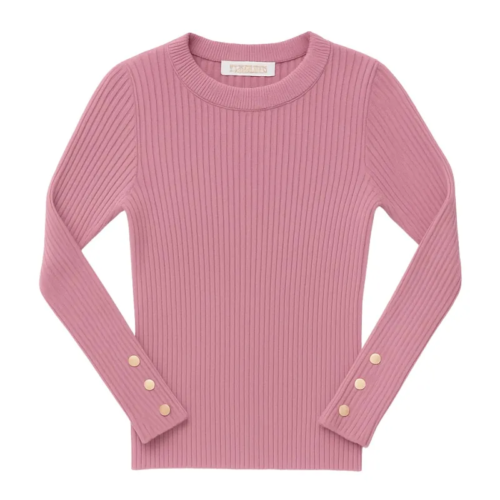 Basic rib longsleeve oudroze meisjes