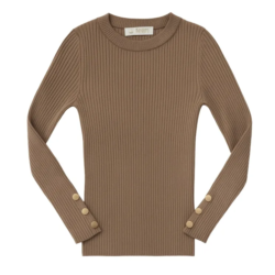 Basic rib longsleeve taupe meisjes