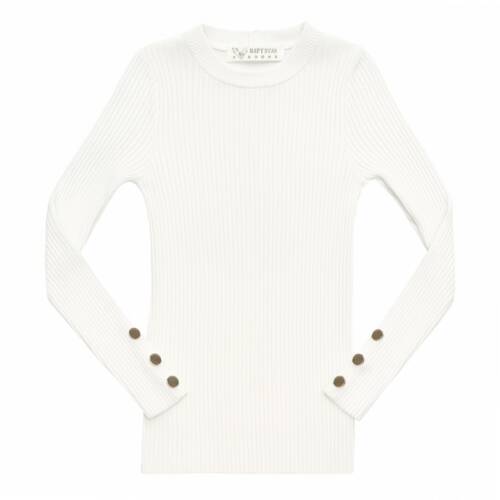 Basic rib longsleeve wit meisjes – katoen jersey met stretch kinderkleding