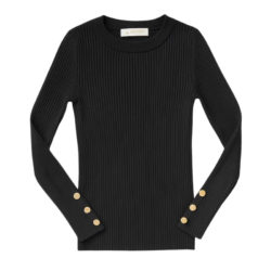 Basic rib longsleeve zwart