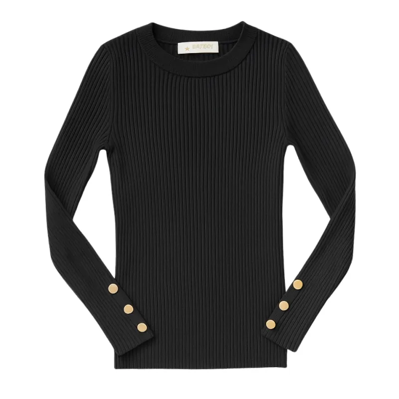 Basic rib longsleeve zwart