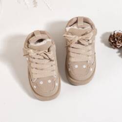 Beige sneakers meisjes – gevoerde schoenen met imitatiebont en bloemenprint 3 Beige sneakers meisjes – gevoerde schoenen met imitatiebont en bloemenprint (3)