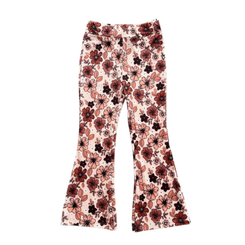Flared broek Billy Boo bloemen zachte velours meisjesbroek met bloemenprint