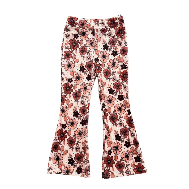 Flared broek Billy Boo bloemen zachte velours meisjesbroek met bloemenprint Flared broek Billy Boo bloemen zachte velours meisjesbroek met bloemenprint
