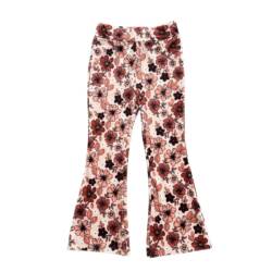 Flared broek Billy Boo bloemen – zachte velours meisjesbroek met bloemenprint