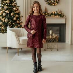 bordeaux glitter jurk