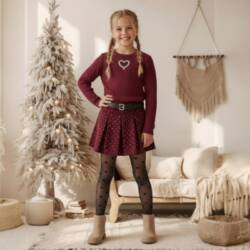 glitter heart set bordeaux