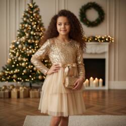 glitter strik jurk goud glitter strik jurk goud