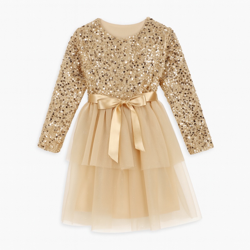 glitterjurk goud meisje