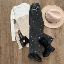 jeans zwart hartjes meisje