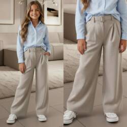 Linnen look meisjes pantalon Linnen look meisjes pantalon