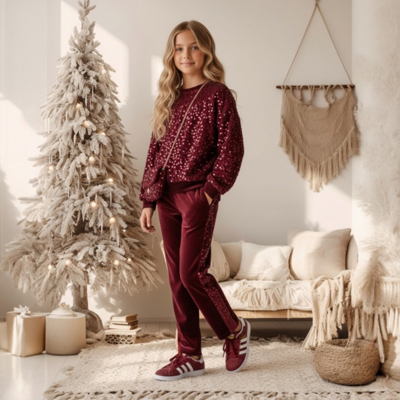 bordeaux kerst set meisjes