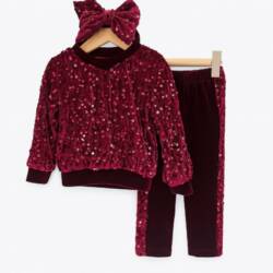 glitter set bordeaux strik