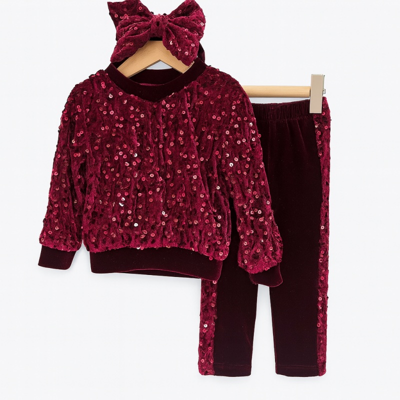 glitter set bordeaux strik