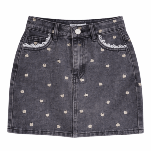 rok meisjes grijs hartjes