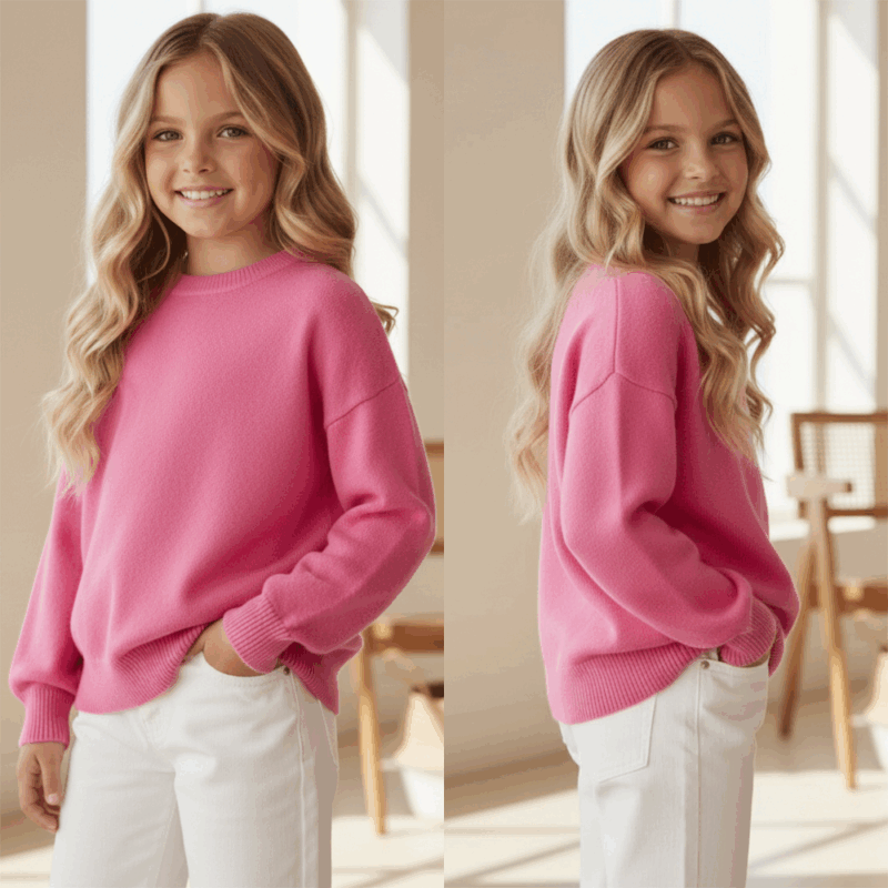 roze meisjes fijngebreide longsleeve (2)