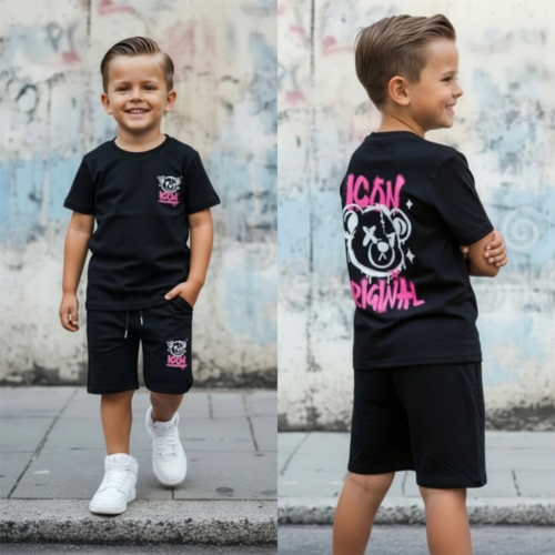 Icon Original jongens zomerset teddy street pink – Zwart