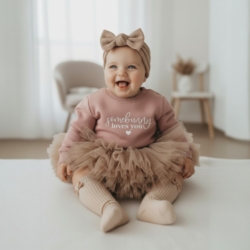 Schattige baby paastrui van 100% katoen met lieve paasprint roze