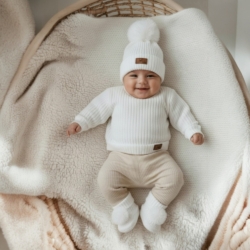 baby muts en slofjes set wit