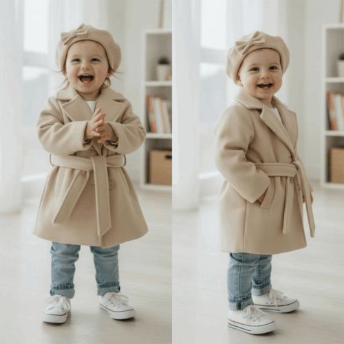 beige trenchcoat fleece voor meisjes