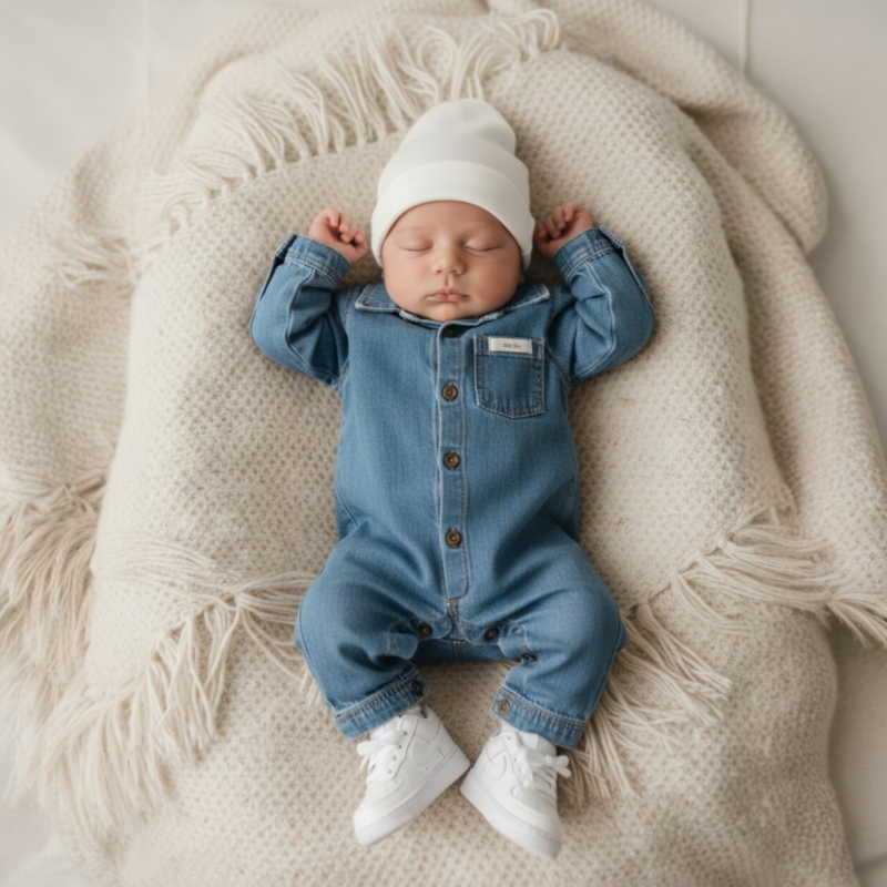 blue denim button boxpakje blue denim button boxpakje