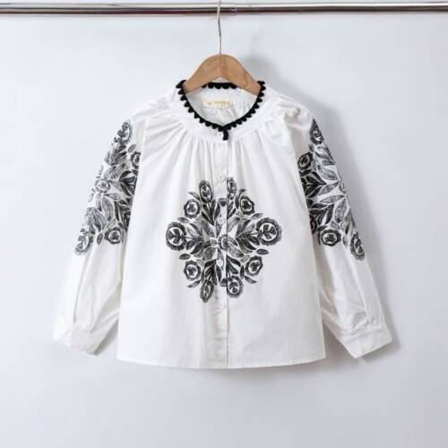 boho blouse meisjes zwart wit