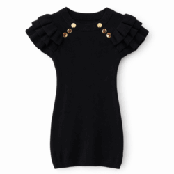 gebreid jurkje knoopjes zwart