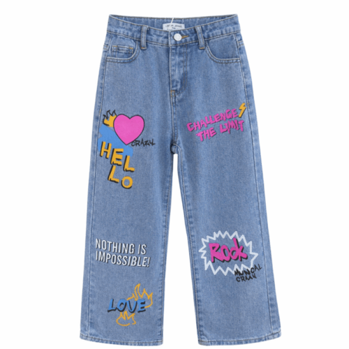 jeans widefit roze meisjes