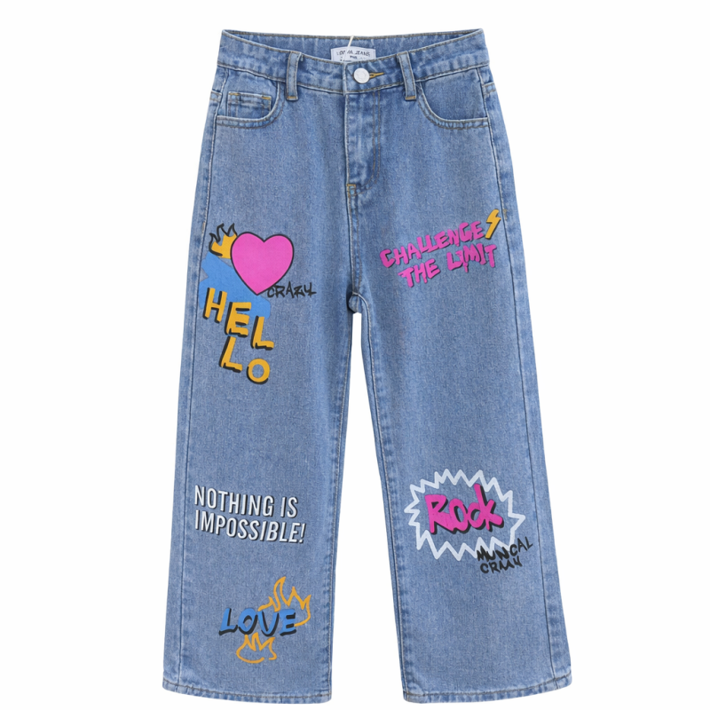 jeans widefit roze meisjes jeans widefit roze meisjes