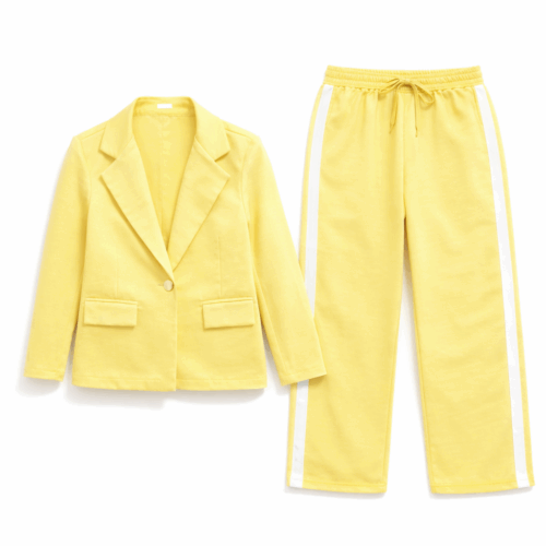 jog set meisjes blazer geel