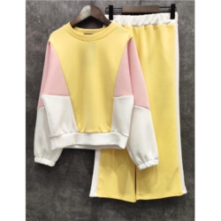 joggingset roze geel meisje