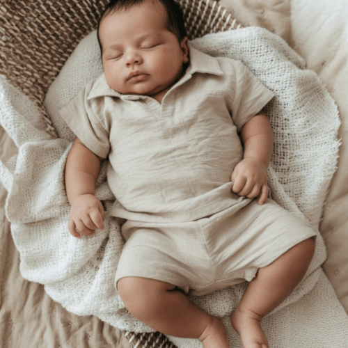 jongens zomer set beige