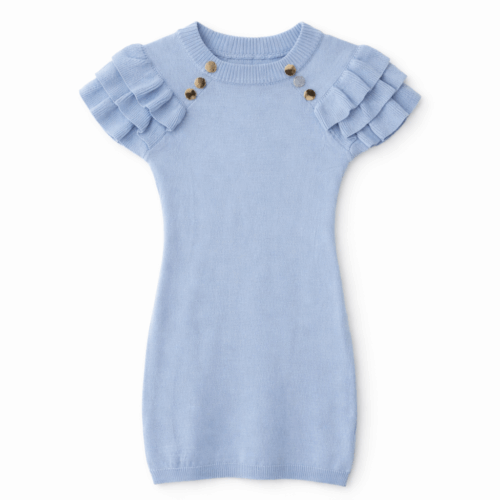 lichtgebreid jurkje meisje blauw (2)