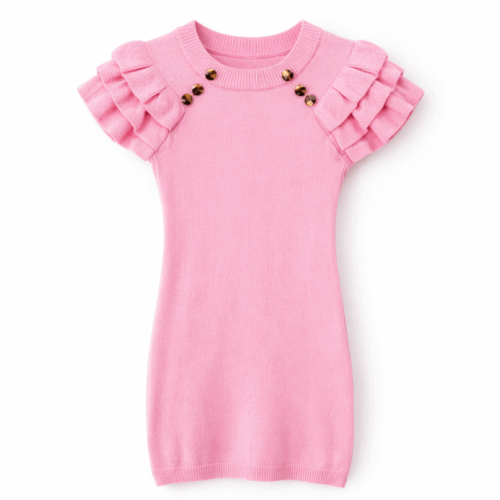 meisje jurk roze gebreid