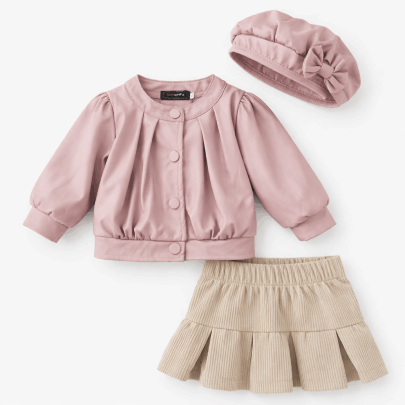 meisjes 3 delige set leatherlook 2 meisjes 3 delige set leatherlook (2)