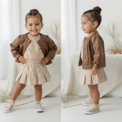 meisjes 3 delige set leatherlook bruin 1 meisjes 3 delige set leatherlook bruin