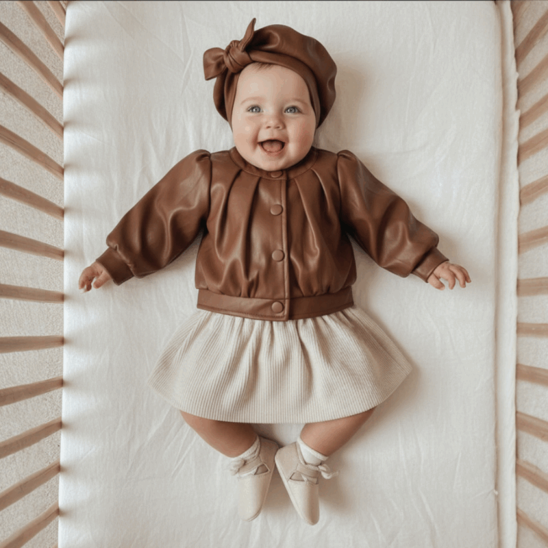 meisjes 3 delige set leatherlook bruin 3 meisjes 3 delige set leatherlook bruin (3)