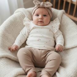 meisjes baby set hartjes beige (2)