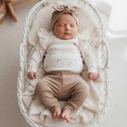 meisjes baby set hartjes beige (3)