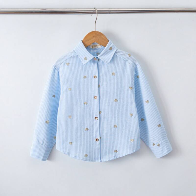 meisjes blouse met beige hartjes meisjes blouse met beige hartjes