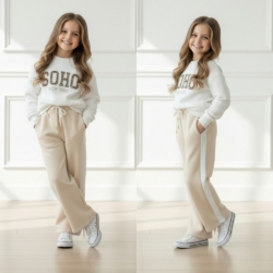 meisjes joggingset soho beige