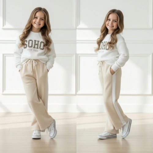 meisjes joggingset soho beige