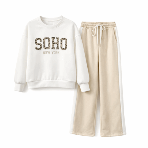 meisjes joggingset soho beige