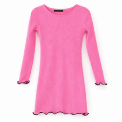 meisjes rib jurkje roze lange mouwen meisjes rib jurkje roze lange mouwen