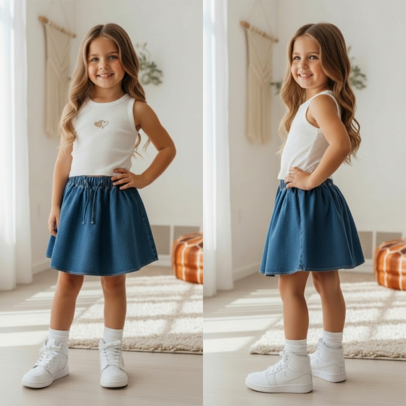 meisjes rib singlet wit 2