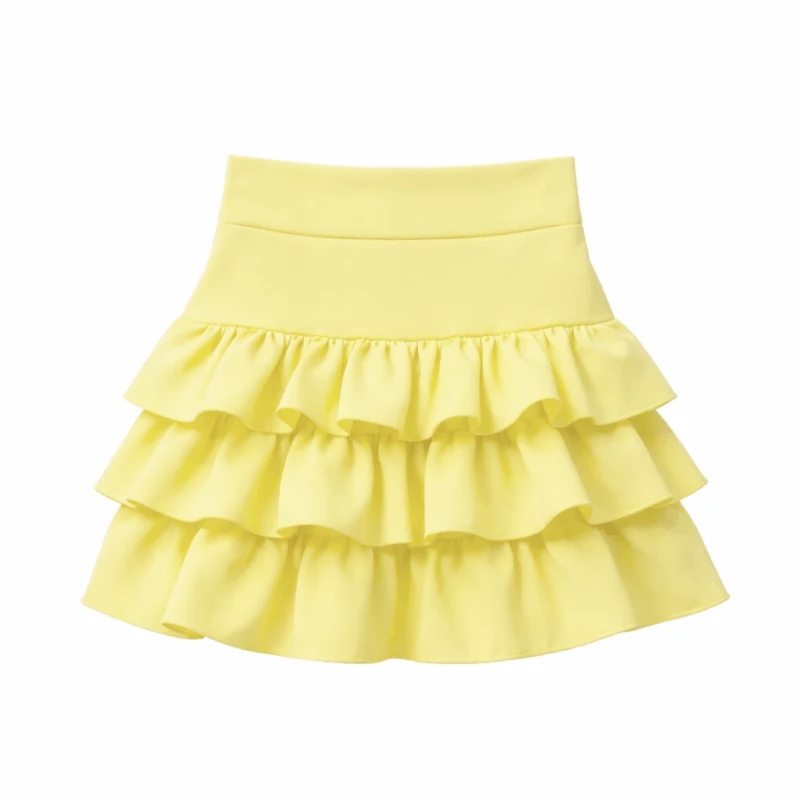 meisjes ruffle rokje geel
