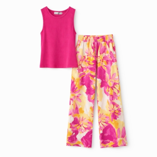 meisjes zomerset roze bloemen