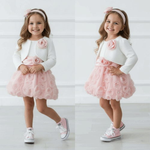 pink roses jurkje baby meisje