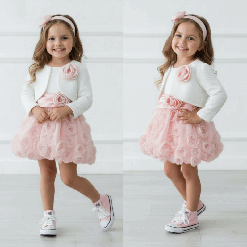 pink roses jurkje baby meisje